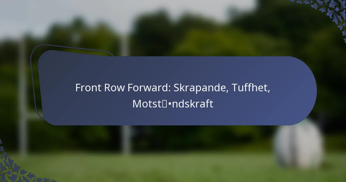 Front Row Forward: Skrapande, Tuffhet, Motståndskraft