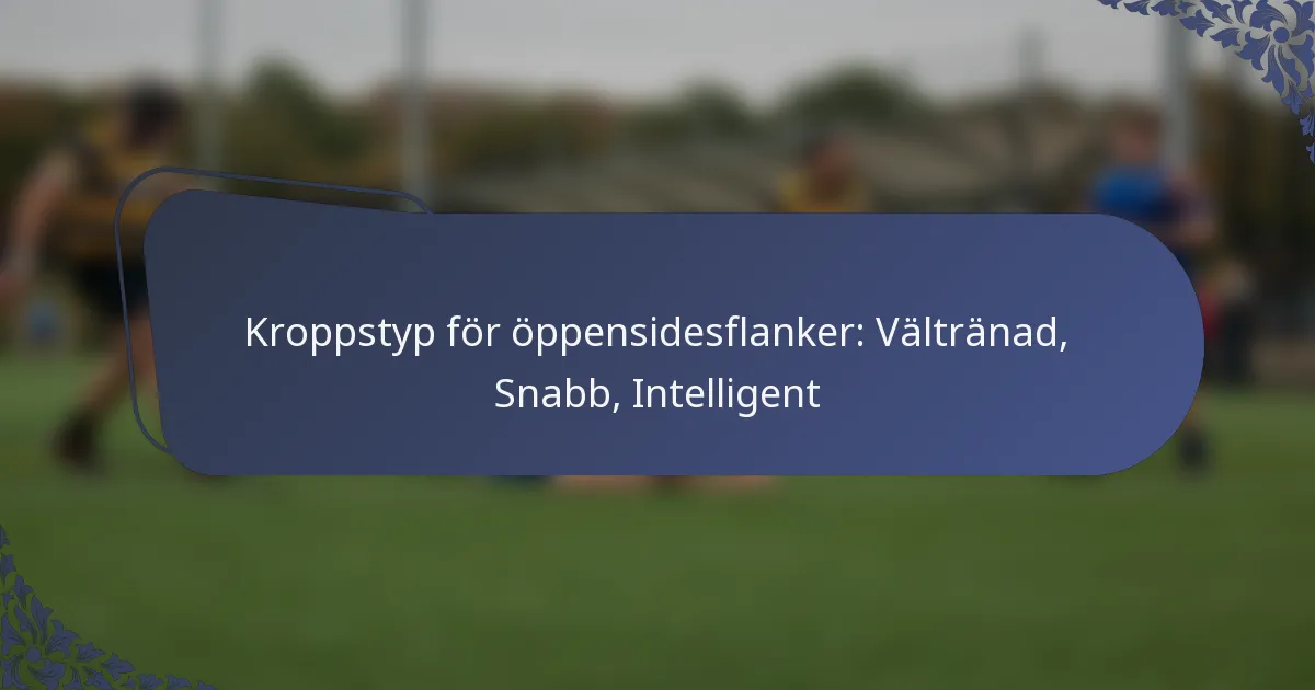 Kroppstyp för öppensidesflanker: Vältränad, Snabb, Intelligent