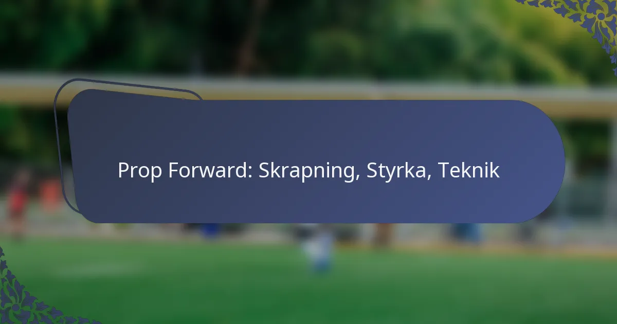 Prop Forward: Skrapning, Styrka, Teknik
