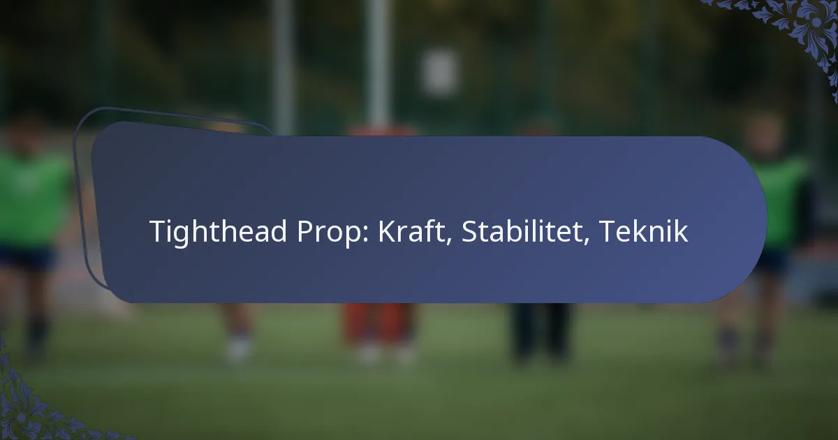 Tighthead Prop: Kraft, Stabilitet, Teknik