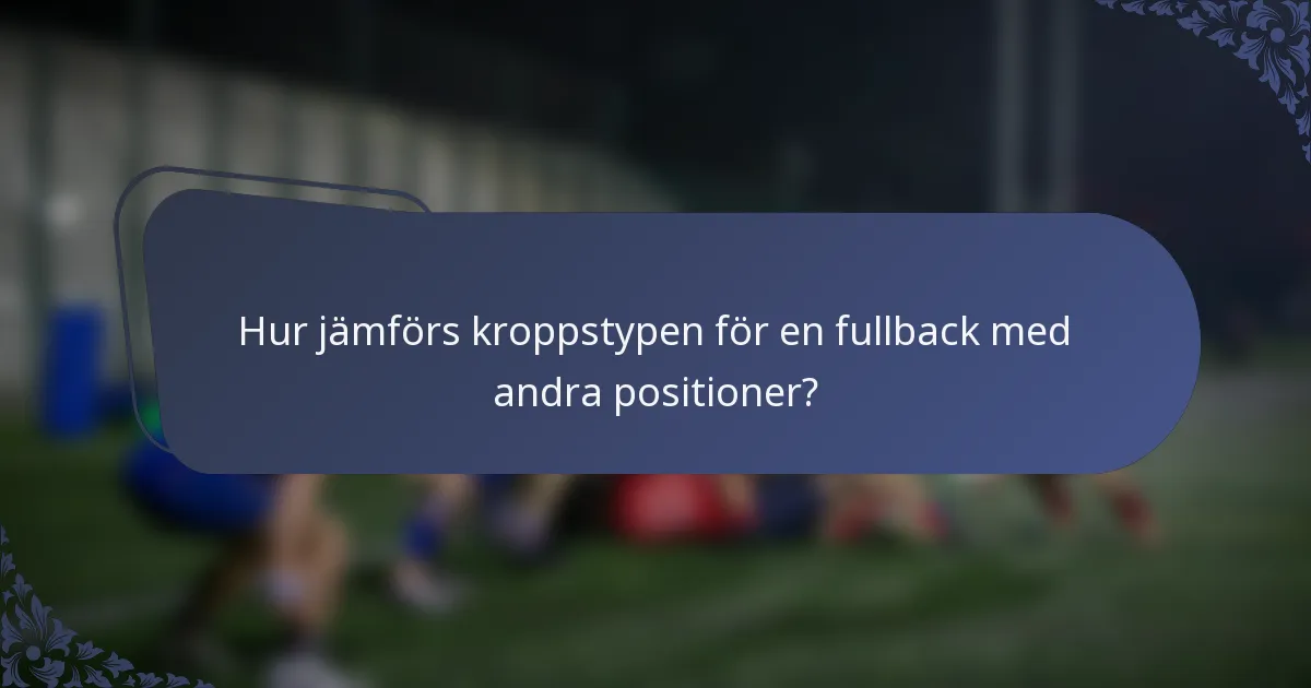 Hur jämförs kroppstypen för en fullback med andra positioner?